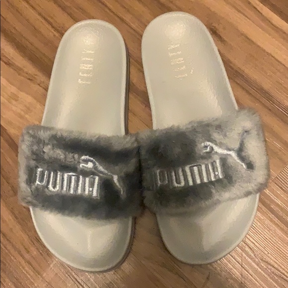 grey puma fenty slides